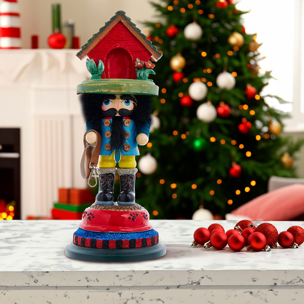 Kurt Adler 14-Inch Hollywood Dog House Hat Nutcracker